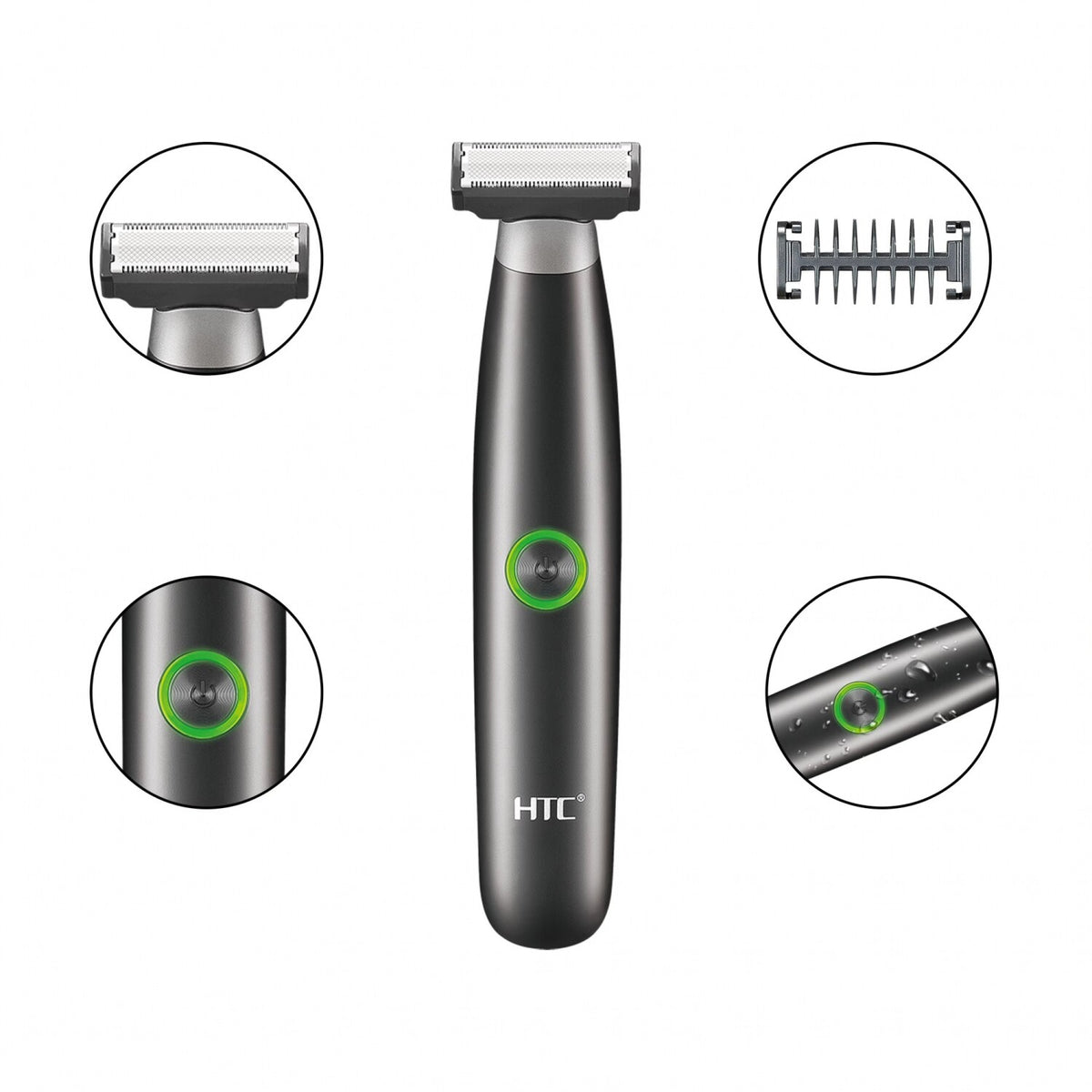 Electric Shaver Body Groomer & Beard Trimmer | IPX6 Fully Washable Waterproof Electric Razor with 3 Trimming Combs 600mAh (MX0287)