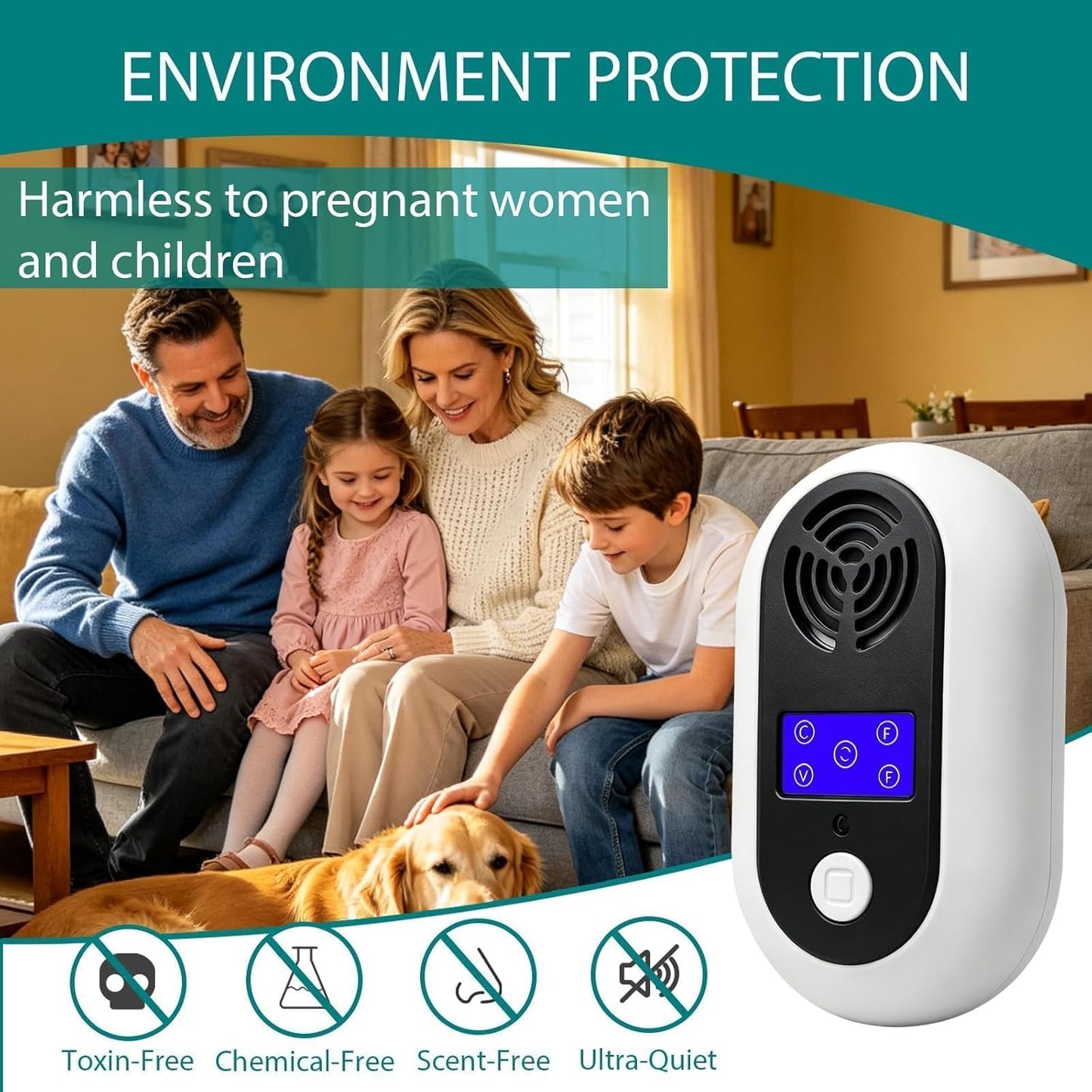 Pack of 4 Ultrasonic Pest Repeller Plug in for Home Garage Pet Safe Rodent Repellent Effective Mice Repellent & Rat Deterrent Electronic Mouse Repellent for Indoor Insect Repellent Control