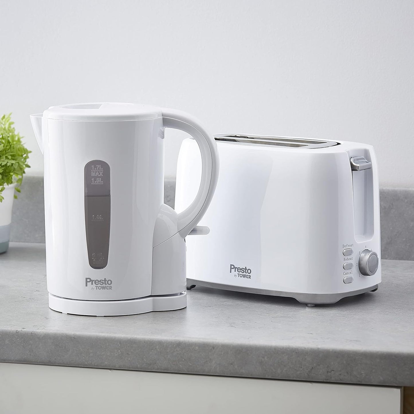 Tested Tower Presto 1.7L Electric Kettle, Removable Limescale Filter, Boil Dry Protection, 2200W, White