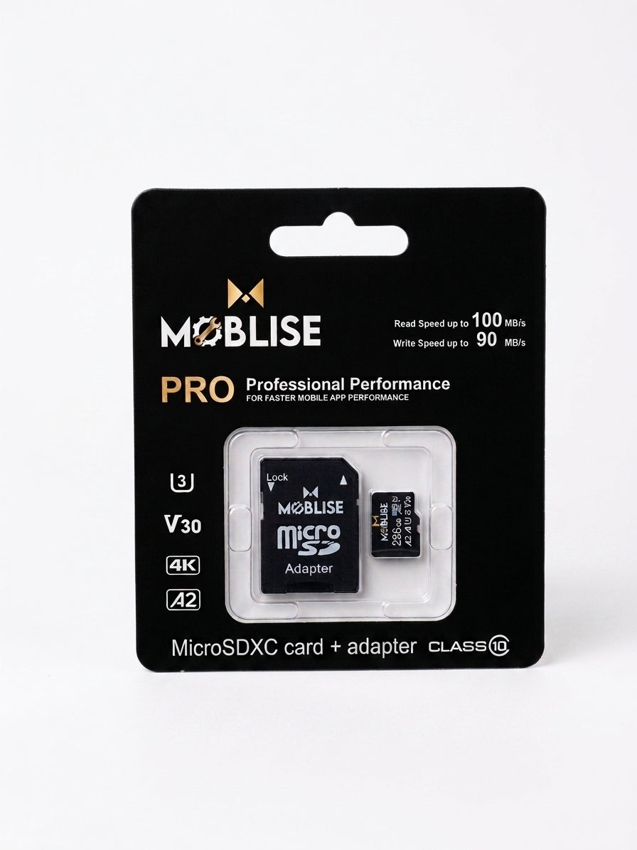 MOBLISE PRO 256GB MicroSDXC Memory Card + SD Adapter Kit