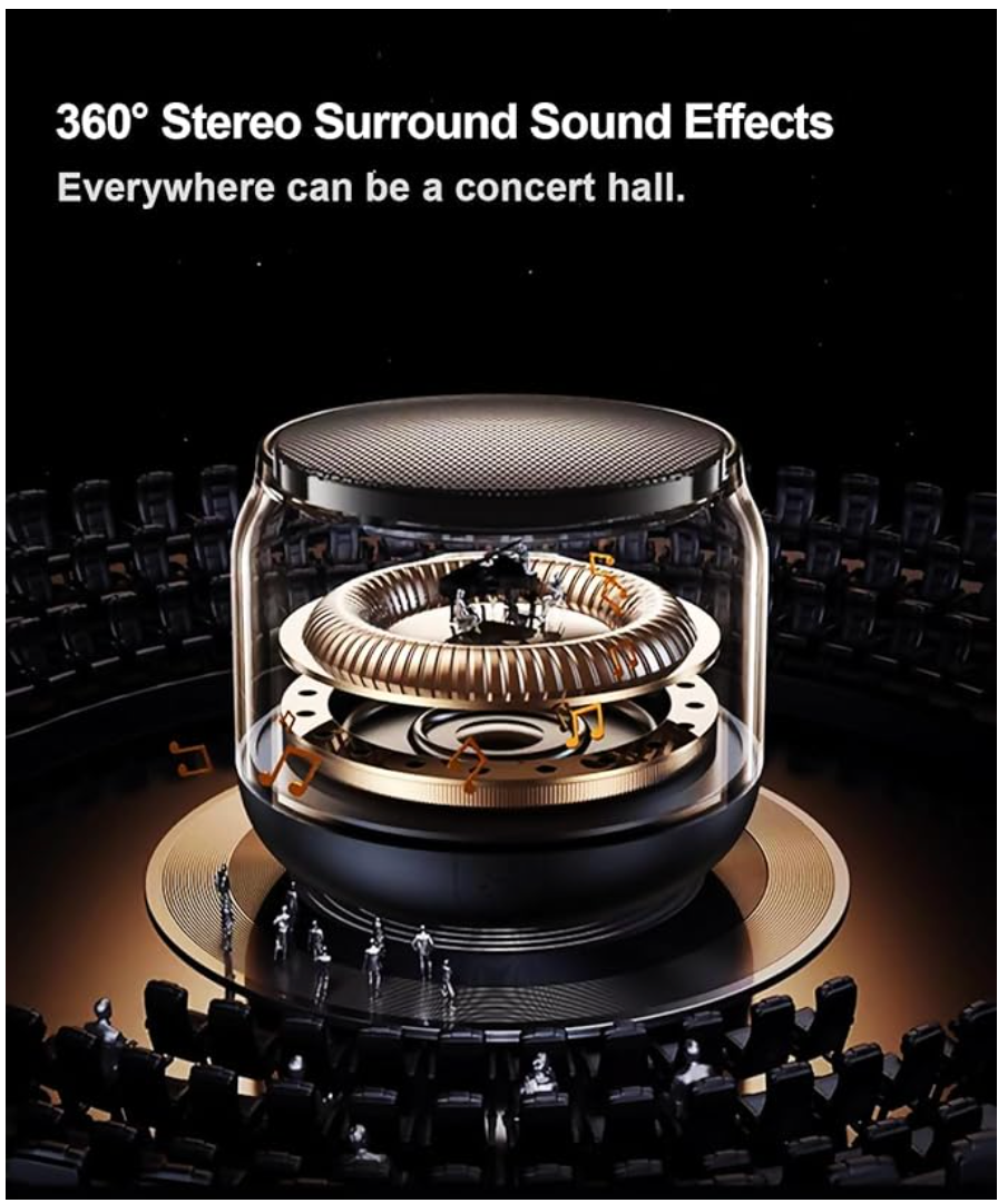 Bluetooth Speaker, Portable Wireless Bluetooth Speaker with Colorful Lights,5-20 Hour Playtime,Bluetooth 5.2 USB C Fast Charge UK