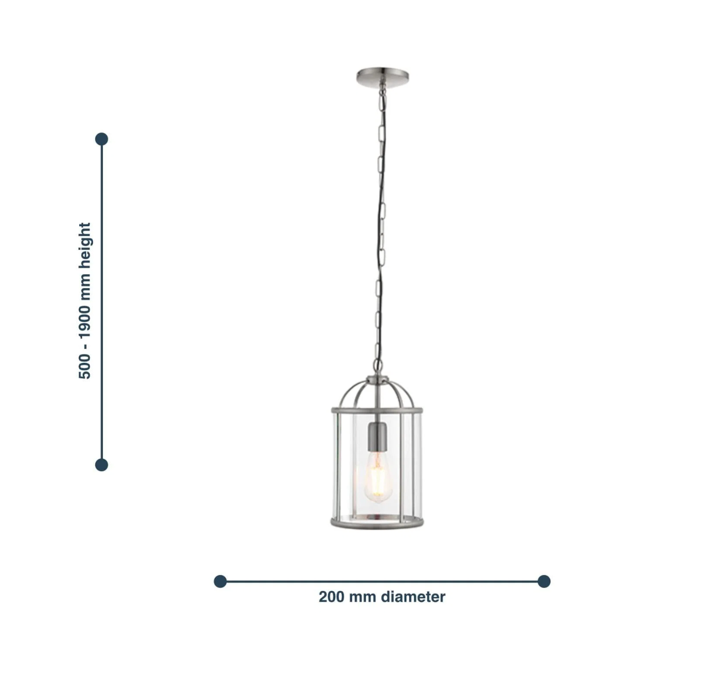 Lambeth - 70323 - Satin Nickel Clear Glass Ceiling Pendant Light