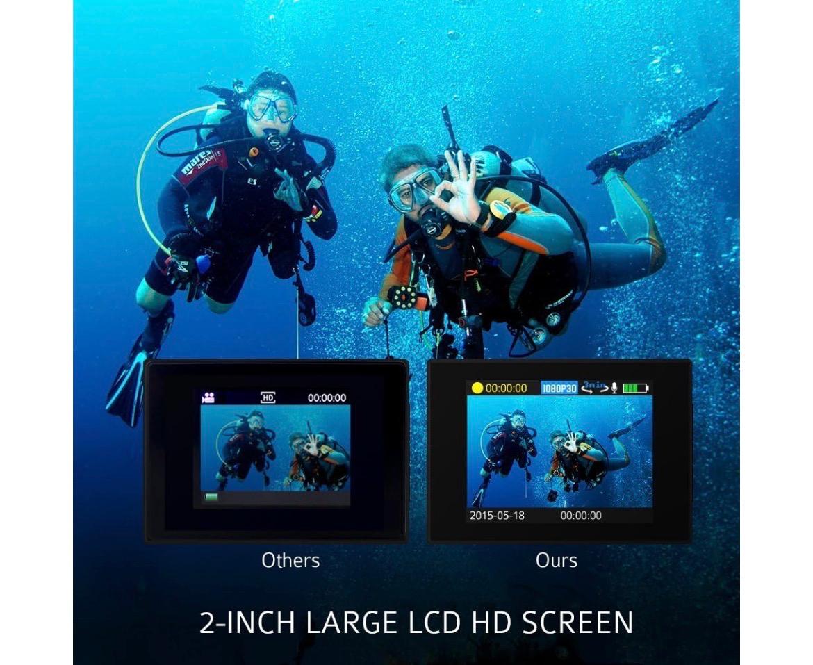 PICTEK PTOD001B Sports Action Camera -1080P HD -P2P Wi-Fi -All Accessories
