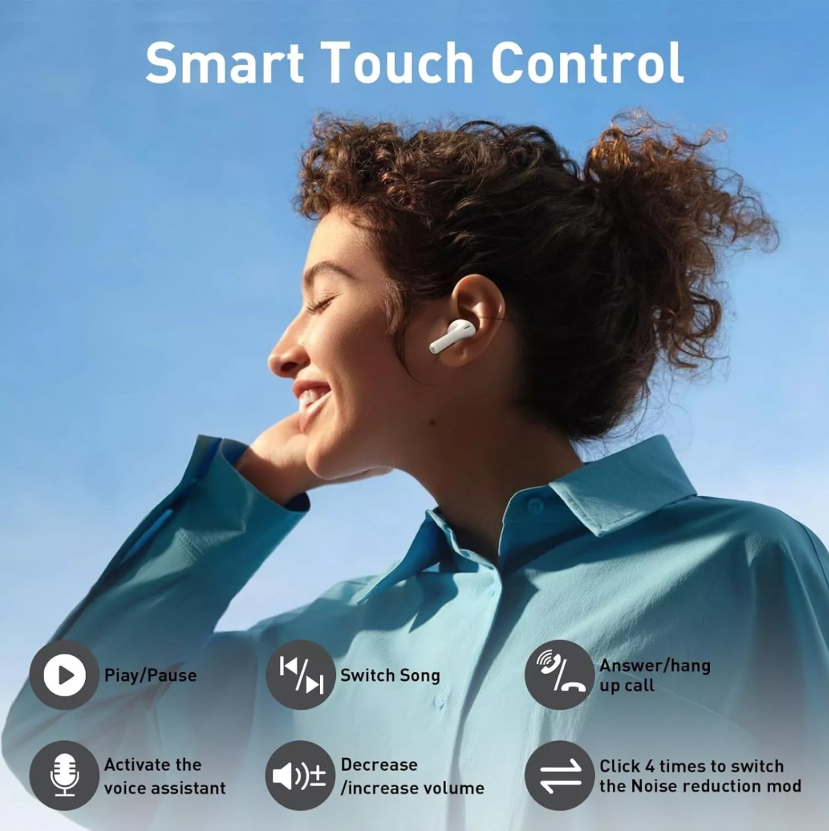 Ven-Dens True Wireless Stereo Earbuds with Smart Screen Display Case Bluetooth V5.4 Model VD-BT026