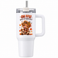 Sassy Highland Cow Travel Tumbler "OH FFS! Where's my Pumpkin Spice?" Graphic 40oz Stainless Steel Insulated Travel Mug with Handle & Straw – Autumn Cow in Plaid Scarf, Sunflower Bow & Iced Coffee Cup Novelty Gift | Fast Dispatch by UK Seller (T3044)