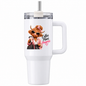 Sassy Highland Cow Travel Tumbler "Coffee Plans Progress" Graphic 40oz Stainless Steel Insulated Travel Mug with Handle & Straw – Fashion Cow in Pink Blazer, Sunglasses, Handbag & Coffee Cup Novelty Travel Cup | Fast Dispatch by UK Seller (T3021)