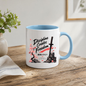 Inspirational Japanese Katana Mug "Discipline Creates Freedom" Cherry Blossom 325ml Ceramic Coffee Mug – Samurai Sword Tea Cup with Kanji Rock Graphic Gift | Available in Multicolours | Fast Dispatch by UK Seller (M3042)