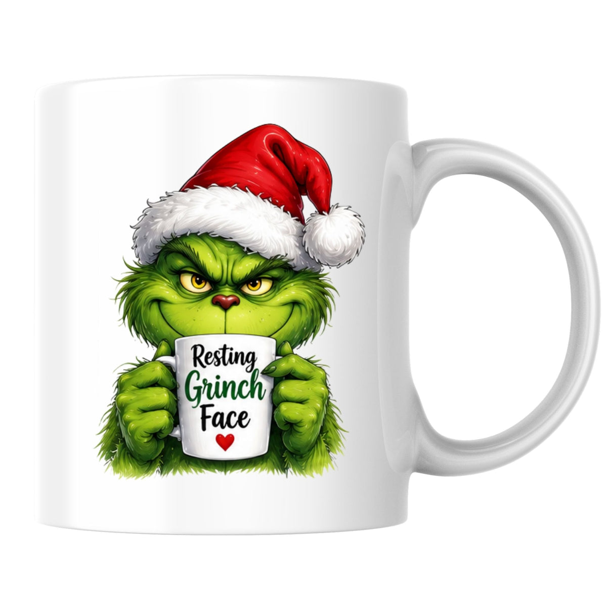 Sarcastic Grinch Face Ceramic Mug – Funny Holiday Grumpy Character (325ml) | Available in Multicolours | Fast Dispatch by UK Seller (M1238)