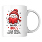 Heartwarming Mug "Warm Hugs" Snowman Ceramic Coffee Mug – Cute Winter Holiday Tea Cup with Red Heart & Scarf Gift 350ml | Available in Multicolours | Fast Dispatch by UK Seller (M1232)