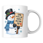 Heartwarming Mug "Some People Are Worth Melting For" Snowman Ceramic Coffee Mug – Cute Winter Holiday Tea Cup with Blue Scarf & Wooden Sign Quote Gift | Available in Multicolours | Fast Dispatch by UK Seller (M1233)