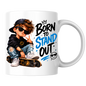 Skater Mug "Born To Stand Out" 325ml Ceramic Coffee Tea Cup – Cool Boy Graphic, Sunglasses, Skateboard & Slogan Novelty Gift for Teens, Bestie, Birthday – Fast Dispatch by UK Seller (M3498)