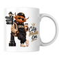 London Mug "City Mode On Cool Highland Cow" City Mode On 325ml Ceramic Coffee Mug – Cool Highland Cow in Cap, Sunglasses & Jacket Leaning on London Street Sign City Gift | Available in Multicolours | Fast Dispatch by UK Seller (M3284)