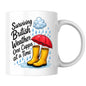 Humorous Mug "Surviving British Weather One Cuppa at a Time" 325ml Ceramic Coffee Mug Funny Rainy Day Tea Cup with Yellow Wellies, Red Umbrella & Raindrops Graphic Gift | Available in Multicolours | Fast Dispatch by UK Seller (M1318)