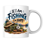 Fishing Mug "If I Am Fishing I’m Happy" Angler Ceramic Coffee Cup 350ml, Fishing Rod Lake Sunset Outdoor Hobby Novelty Gift for Fisherman Dad Grandad Husband Boyfriend, Birthday Christmas Fathers Day Secret Santa | Fast Dispatch by UK Seller (M1054)