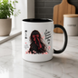 Inspirational Anime Girl Mug "A Kinder Braver Happier Me" Red Ribbon Hair 325ml Ceramic Coffee Mug – Mindful Aesthetic Tea Cup with Kanji Cherry Blossom Graphic Gift | Available in Multicolours | Fast Dispatch by UK Seller (M3043)
