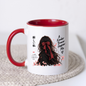 Inspirational Anime Girl Mug "A Kinder Braver Happier Me" Red Ribbon Hair 325ml Ceramic Coffee Mug – Mindful Aesthetic Tea Cup with Kanji Cherry Blossom Graphic Gift | Available in Multicolours | Fast Dispatch by UK Seller (M3043)