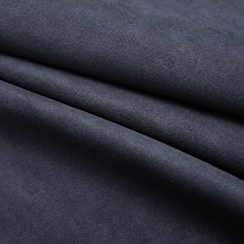 Blackout Curtains with Metal Rings 2 pcs Anthracite 140x225 cm