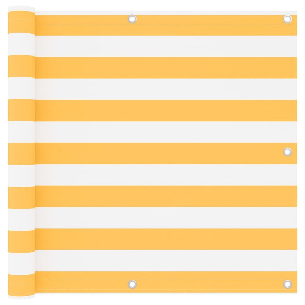 Balcony Screen White and Yellow 90x300 cm Oxford Fabric