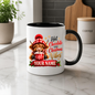 Personalised Christmas Mug "Hot Chocolate And Christmas Vibes" 325ml Ceramic Coffee Tea Cup – Winter Highland Cow, Hot Cocoa, Custom Name & Festive Slogan Novelty Gift for Bestie, Women, Holiday – Fast Dispatch by UK Seller (M3516)