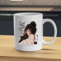 Inspirational Anime Girl & Black Cat Mug "A Quieter Mind A Brighter You" 325ml Ceramic Coffee Mug – Aesthetic Mindful Tea Cup with Japanese Kanji Graphic Gift | Available in Multicolours | Fast Dispatch by UK Seller (M3045)
