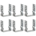 Fence Anchors 6 pcs Silver 12x6x15 cm Galvanised Steel