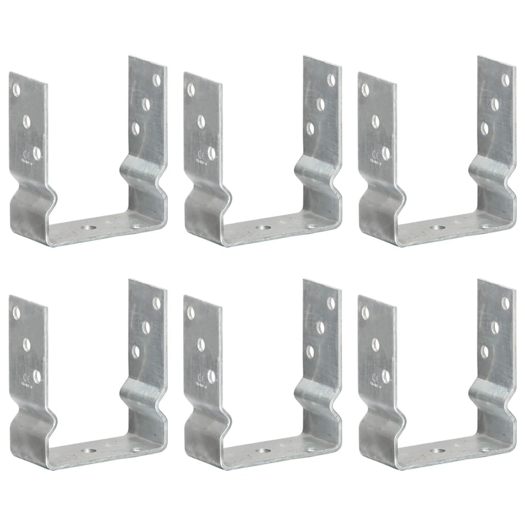 Fence Anchors 6 pcs Silver 12x6x15 cm Galvanised Steel