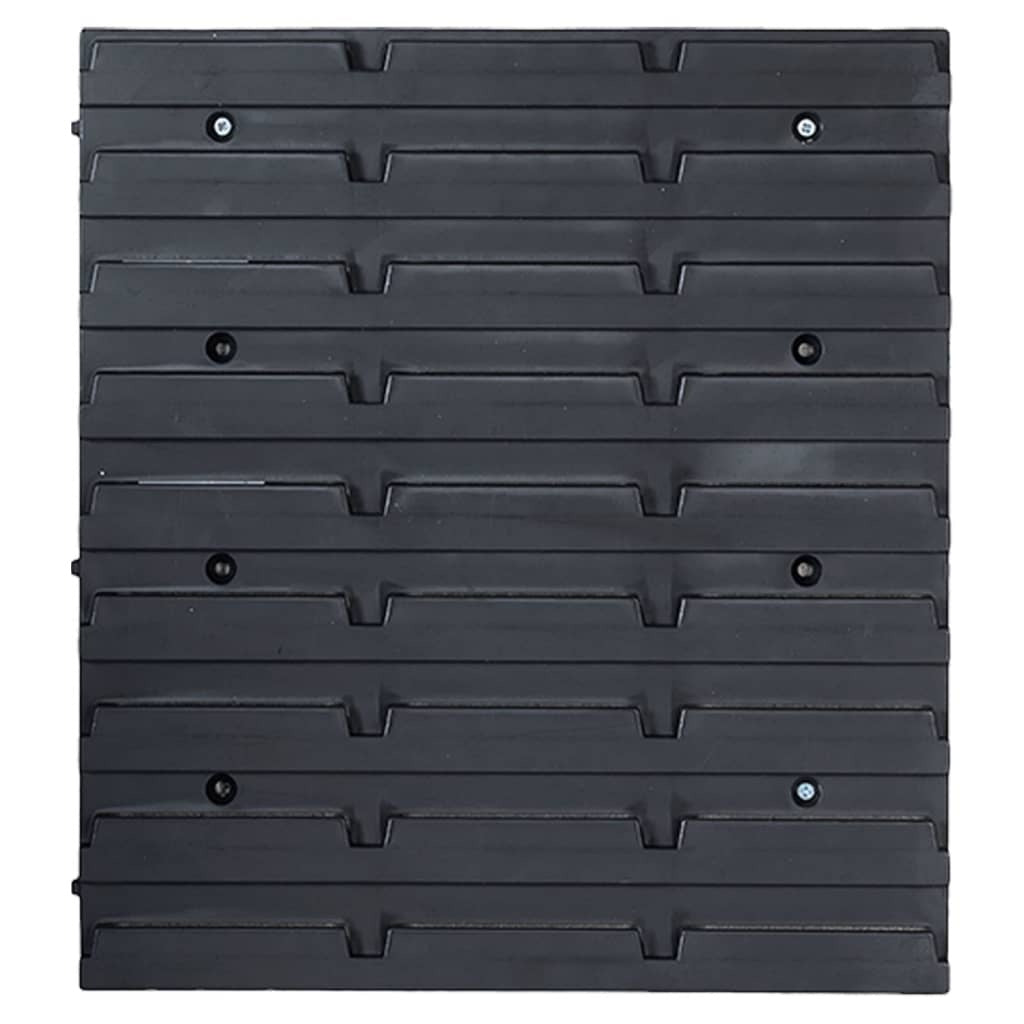 80 Piece Storage Bin Kit with Wall Panels Red and Black