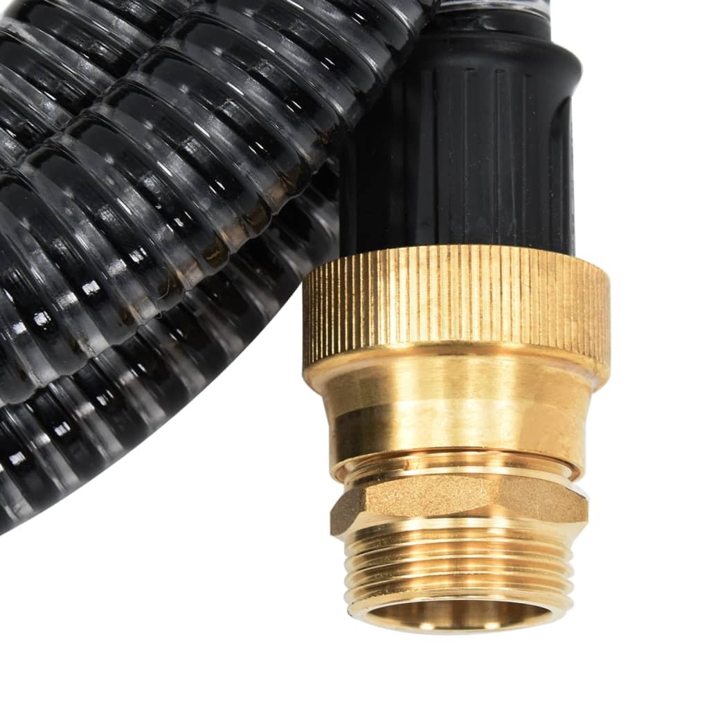 Suction Hose with Brass Connectors Black 1.1" 3 m PVC