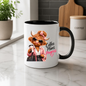 Highland Cow Mug "Coffee Plans Progress Highland Cow" 325ml Ceramic Coffee Mug – Chic Highland Cow in Pink Blazer, Hair Bow Sunglasses Holding Coffee Cup Designer Bag Work Office Gift | Available in Multicolours | Fast Dispatch by UK Seller (M3278)