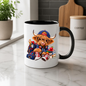 Student Mug "Cool Student Cow" Academic Highland Cow 325ml Ceramic Coffee Mug Trendy School Tea Cup with Glasses and Backpack Graphic Gift | Available in Multicolours | Fast Dispatch by UK Seller (M3153)