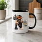 London Mug "City Mode On Cool Highland Cow" City Mode On 325ml Ceramic Coffee Mug – Cool Highland Cow in Cap, Sunglasses & Jacket Leaning on London Street Sign City Gift | Available in Multicolours | Fast Dispatch by UK Seller (M3284)