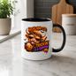 Halloween Mug "Trickin' & Sippin' Highland Co." Trickin' and Sippin' Highland Cow 325ml Ceramic Coffee Mug – Cool Rocker Halloween Tea Cup With Bandana Aviators Graphic Gift | Available in Multicolours | Fast Dispatch by UK Seller (M3177)