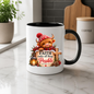 Christmas Mug "Faith Makes All Things Possible Matthew 19:26" Faith Makes All Things Possible 325ml Ceramic Coffee Mug – Festive Highland Cow Mug With Wooden Cross Lantern Holiday Gift | Available in Multicolours | Fast Dispatch by UK Seller (M3318)