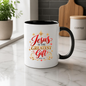 Christmas Mug "Jesus Is The Greatest Gift John 3 16" 325ml Ceramic Coffee Mug – Christian Christmas Bible Verse Mug With Gold Star Snowflakes Religious Holiday Gift | Available in Multicolours | Fast Dispatch by UK Seller (M3292)