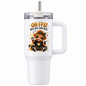 Sassy New Year Highland Cow Travel Tumbler "OH FFS! New Year, Same Mess" Graphic 40oz Stainless Steel Insulated Travel Mug with Handle & Straw – Party Cow in Star Glasses, Tutu, Champagne Glass & Gold Confetti Gift | Fast Dispatch by UK Seller (T3045)