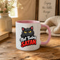 Sarcastic Mug "Not Today Satan" Funny Grumpy Black Cat 325ml Ceramic Coffee Mug Sassy Kitten Tea Cup with Middle Finger Gesture & Bold Red Lettering Gift | Available in Multicolours | Fast Dispatch by UK Seller (M1304)