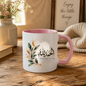 Islamic Mug "Alhamdulillah All Praise Be To Allah" 325ml Ceramic Coffee Tea Cup – Gold Arabic Calligraphy Script, Crescent Moon & Botanical Leaves Design Religious Faith Gift for Muslims, Eid, Ramadan – Fast Dispatch by UK Seller (M3480)