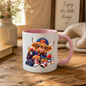 Student Mug "Cool Student Cow" Academic Highland Cow 325ml Ceramic Coffee Mug Trendy School Tea Cup with Glasses and Backpack Graphic Gift | Available in Multicolours | Fast Dispatch by UK Seller (M3153)