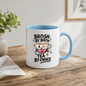 British Tea Mug "BRITISH BY BIRTH TEA BY CHOICE" Funny Tea Cup 325ml Ceramic Coffee Mug Witty Union Jack Tea Cup with Cartoon Character Gift | Available in Multicolours | Fast Dispatch by UK Seller (M3001)
