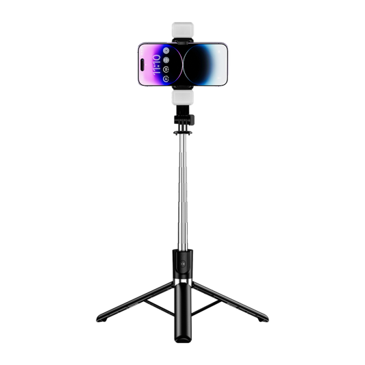 Compact Mini Live Broadcast Tripod & Extendable Selfie-Stick with Dual Fill Lights