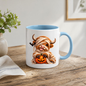 Halloween Mug "Mummy Highland Cow" Mummy Highland Cow 325ml Ceramic Coffee Mug Cute Spooky Halloween Tea Cup with Bandages and Pumpkin Graphic Gift | Available in Multicolours | Fast Dispatch by UK Seller (M3161)