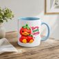 Inspirational Mug "Berry Happy Always Strawberry Duck" Berry Happy Always 325ml Ceramic Coffee Mug – Cute Winking Strawberry Duck Hugging A Strawberry Heartwarming Gift For Friends Family | Available in Multicolours | Fast Dispatch by UK Seller (M3247)