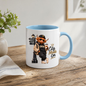 London Mug "City Mode On Cool Highland Cow" City Mode On 325ml Ceramic Coffee Mug – Cool Highland Cow in Cap, Sunglasses & Jacket Leaning on London Street Sign City Gift | Available in Multicolours | Fast Dispatch by UK Seller (M3284)