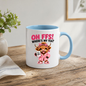 Highland Cow Tea Mug "OH FFS! Where's My Tea?" Oh Ffs! Where's My Tea? 325ml Ceramic Coffee Mug – Cute Highland Cow in Pink Bathrobe with Polka-Dot Bow, Slippers & Tea First Mug | Funny Gift | Fast Dispatch by UK Seller (M3378)