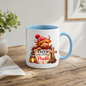 Christmas Mug "Faith Makes All Things Possible Matthew 19:26" Faith Makes All Things Possible 325ml Ceramic Coffee Mug – Festive Highland Cow Mug With Wooden Cross Lantern Holiday Gift | Available in Multicolours | Fast Dispatch by UK Seller (M3318)