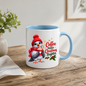 Christmas Mug "Coffee Makes Christmas Brighter Cute Bird" 325ml Ceramic Coffee Mug – Cute Christmas Bird in Red Beanie Hat Scarf Holding Cocoa Cup Holiday Gift For Bird Coffee Lovers | Available in Multicolours | Fast Dispatch by UK Seller (M3266)