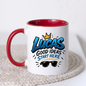 Personalized Name Mug "Lucas Good Ideas Start Here" Lucas Good Ideas Start Here 325ml Ceramic Coffee Mug – Custom Name Typography Slogan with Golden Crown & Sunglasses Graphic | Cool Gift | Fast Dispatch by UK Seller (M3442)