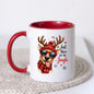 Fun Mug "Just Here for the Jingle" Reindeer 325ml Ceramic Coffee Mug Cool Winter Holiday Tea Cup with Sunglasses, Red Beanie & Scarf Gift | Available in Multicolours | Fast Dispatch by UK Seller (M1260)