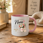 Family Mug "TO A WONDERFUL Nana KIND HEART WARM HUGS" Floral 325ml Ceramic Coffee Mug Sweet Grandma Tea Cup with Pink & White Daisies Flower Pot Graphic Gift | Available in Multicolours | Fast Dispatch by UK Seller (M3013)