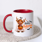 Halloween Mug "Ghost Costume Highland Cow" Ghost Costume Highland Cow 325ml Ceramic Coffee Mug – Cute Trick-or-Treat Tea Cup with Sheet Costume Pumpkin Bucket Graphic Gift | Available in Multicolours | Fast Dispatch by UK Seller (M3165)
